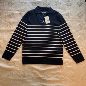 Barbour Harbour Cotton Navy Half Zip Sweater